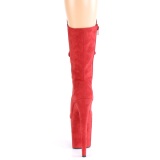 Vegano suede 20 cm FLAMINGO-1050FS botas plataforma exotic pole dance en rojo