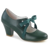 Verde 6,5 cm WIGGLE-32 retro vintage zapatos de saln maryjane tacn ancho