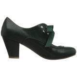 Verde 6,5 cm WIGGLE-32 retro vintage zapatos de saln maryjane tacn ancho