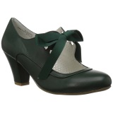 Verde 6,5 cm WIGGLE-32 retro vintage zapatos de saln maryjane tacn ancho