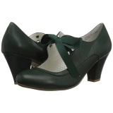 Verde 6,5 cm WIGGLE-32 retro vintage zapatos de saln maryjane tacn ancho