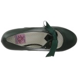 Verde 6,5 cm WIGGLE-32 retro vintage zapatos de saln maryjane tacn ancho