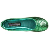 Verde STAR-16G brillo zapatos de bailarinas mujer planos