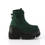 Verde Terciopelo 11,5 cm SHAKER-52 botines cua alta plataforma negro