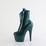 Verde glitter 18 cm plataforma botines tacn alto mujer