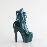 Verde glitter 18 cm plataforma botines tacn alto mujer