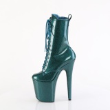 Verde glitter 20 cm plataforma botines tacn alto mujer