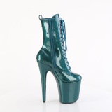 Verde glitter 20 cm plataforma botines tacn alto mujer