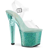 Verdes 18 cm LOVESICK-708SG brillo plataforma sandalias de tacn alto