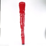 Vinilo crotch 20 cm FLAMINGO-4000 Rojo botas altas del muslo tacn altos