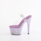 Violeta 18 cm BEJEWELED-708RRS Zapatos altos pole dance strass plataforma