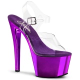 Violeta Transparente 18 cm SKY-308 Plataforma Tacones de Aguja